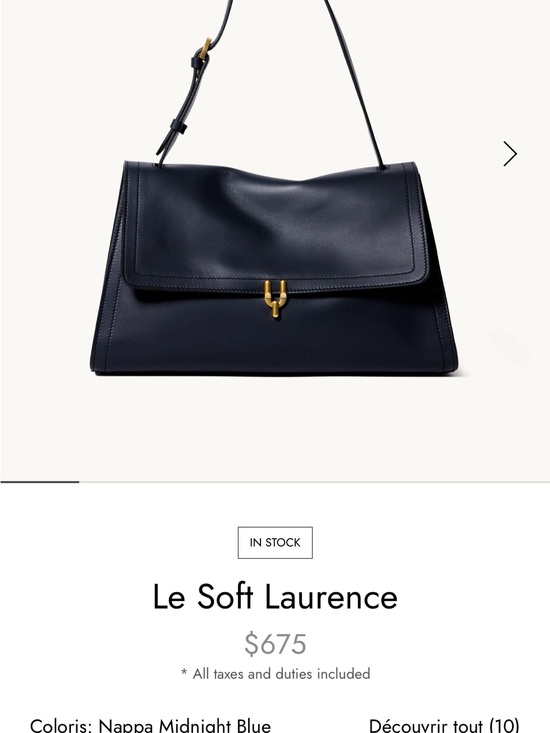 Leo Et Violette Handbags - Le Soft Laurence Shoulder Bag in Navy by Léo et Violette